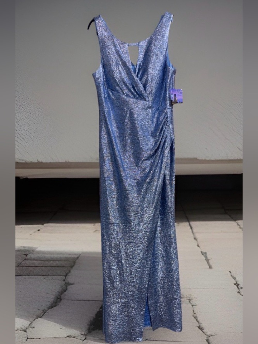 NwoT Night Way Collections Shimmery Periwinkle Blue Maxi Gown - 12